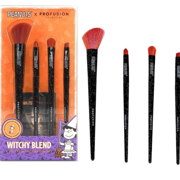 Profusion Cosmetics X Peanuts Witchy Blend 4-PC Brush Set - Picture 2 of 9
